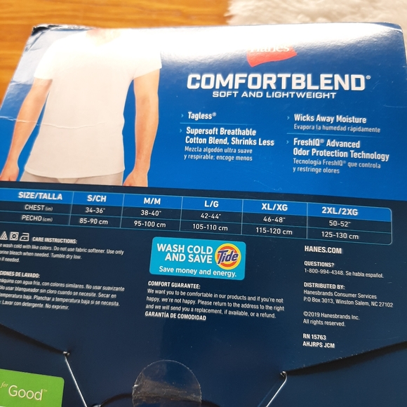 NEW Hanes Tagless V-Neck T-Shirts Comfortblend - Picture 4 of 7